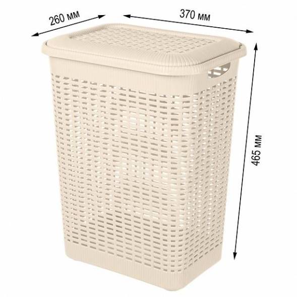Корзина для белья 30л, бежевый