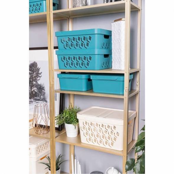 Ящик с крышкой универсальный Deluxe, 18л, серый