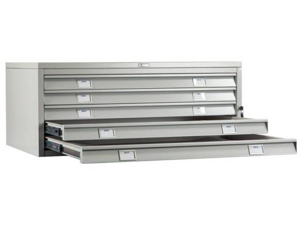 Шкаф металлический картотечный (картотека) для чертежей ПРАКТИК A1-05/1 (верх), А1, 5 ящиков, 415x1010x691 мм