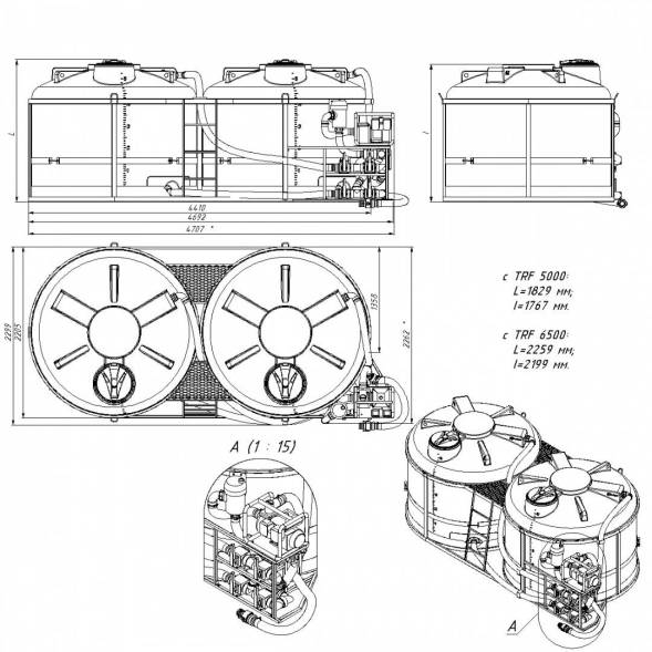 Комплекс насосный для воды 920л/мин G3 на две емкости TRF