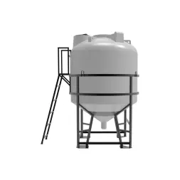 Емкость ЦКТ 5000 л с патрубком 160мм под плотность до 1,5 г/см3 белая в обрешетке с лестницей