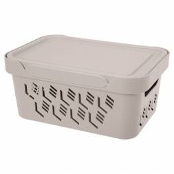 Ящик с крышкой универсальный Deluxe, 4,6л, светло-бежевый