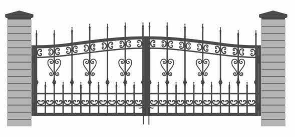Распашные металлические ворота РВ-17, 4000x2000 мм