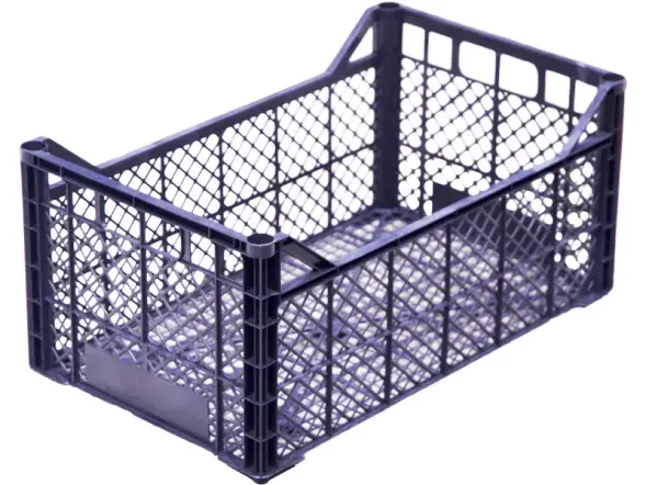 Ящик пластиковый перфорированный, 500x300x220 мм, 26,4 л, черный [103-220]