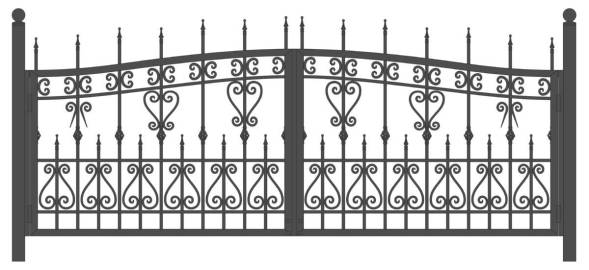 Распашные металлические ворота РВ-18, 4000x2000 мм