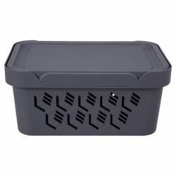 Ящик с крышкой универсальный Deluxe, 4,6л, серый
