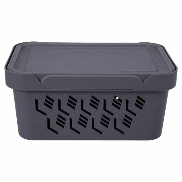 Ящик с крышкой универсальный Deluxe, 4,6л, серый