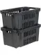 Ящик пластиковый перфорированный, 540x360x260 мм, 38 л, черный [105]