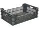 Ящик пластиковый перфорированный, 600x400x190 мм, 48 л, черный [106]