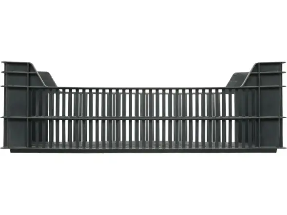 Ящик пластиковый перфорированный, 600x400x190 мм, 48 л, черный [106]