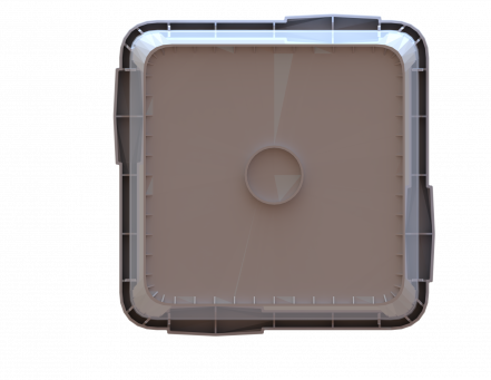 Куботейнер пластиковый для пищевых продуктов, 12 л, 340x340x160 мм, белый [12.440.00.PE]