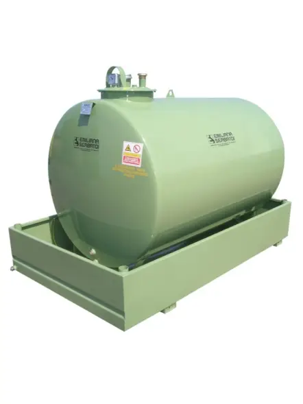 Резервуар стальной для масла, объем 2400 л, 50% объем поддона, вертикальный