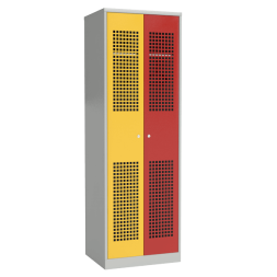 Сварной шкаф для одежды цветной с перфорированными дверцами [12837]