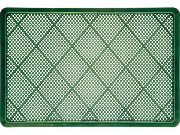 Ящик пластиковый перфорированный, 600×400×140 мм, 27 л, зелёный [705.01.03]