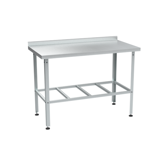 Стол из нержавейки разделочный с бортом 870x1200x600 [15337]
