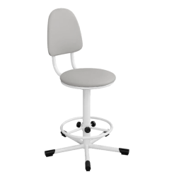 Кресло на винтовой опоре белое КР02 каркас белый [10638]