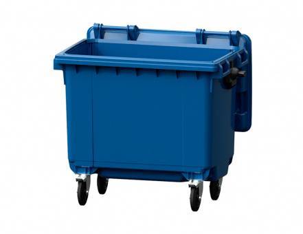Контейнер пластиковый для мусора (ТБО/ТКО) с крышкой на колесах, 660 л
