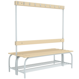 Скамья двухсторонняя с полкой под обувь [13538]