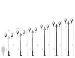 Фонарь уличный «Лотос - 2» со светильниками 5,371 м