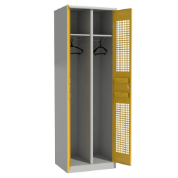 Сварной шкаф для одежды цветной с перфорированными дверцами [12839]