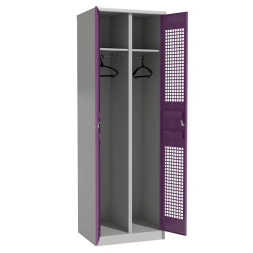 Сварной шкаф для одежды цветной с перфорированными дверцами [12839]