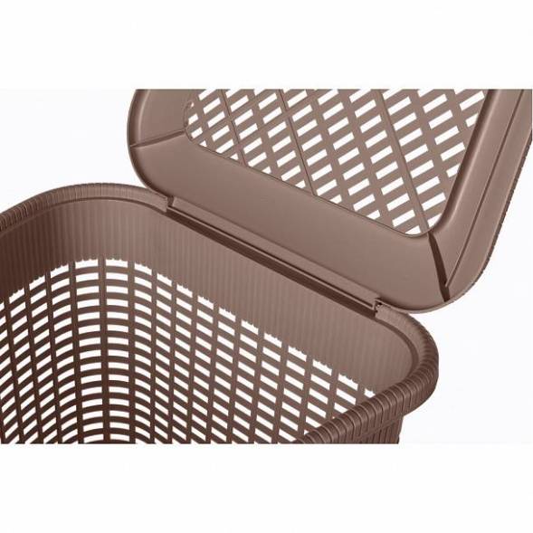 Корзина для белья угловая, 50л, коричневая