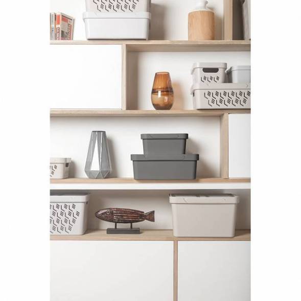 Ящик с крышкой универсальный Luxe, 12л, серый