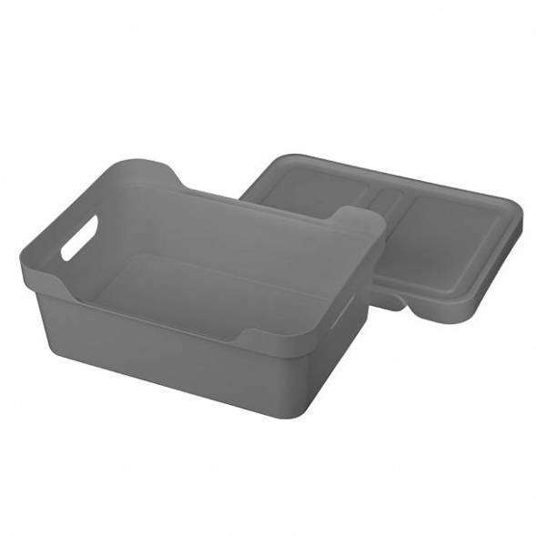 Ящик с крышкой универсальный Luxe, 12л, серый