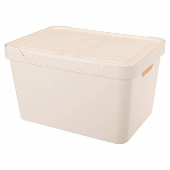 Ящик с крышкой универсальный Luxe, 18л, бежевый