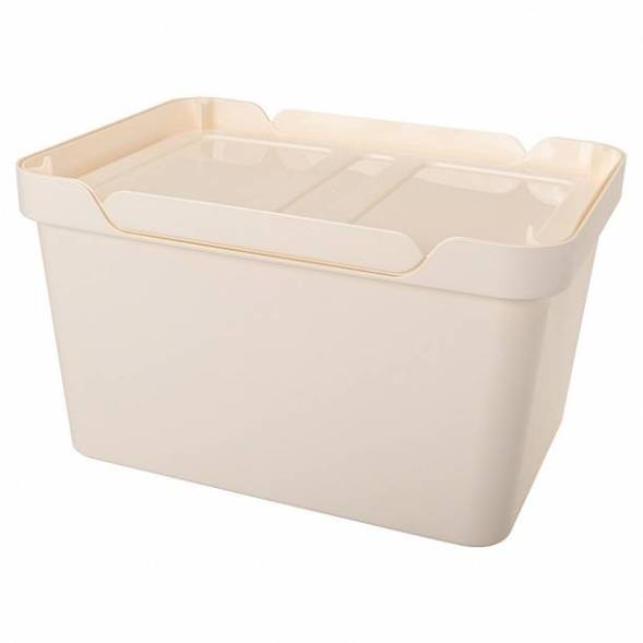 Ящик с крышкой универсальный Luxe, 18л, бежевый