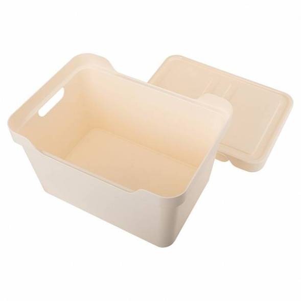 Ящик с крышкой универсальный Luxe, 18л, бежевый