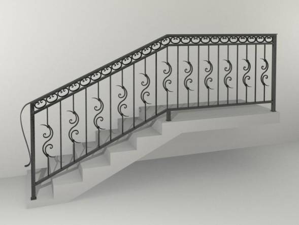 Кованые металлические перила МП7, 1 пог. м.