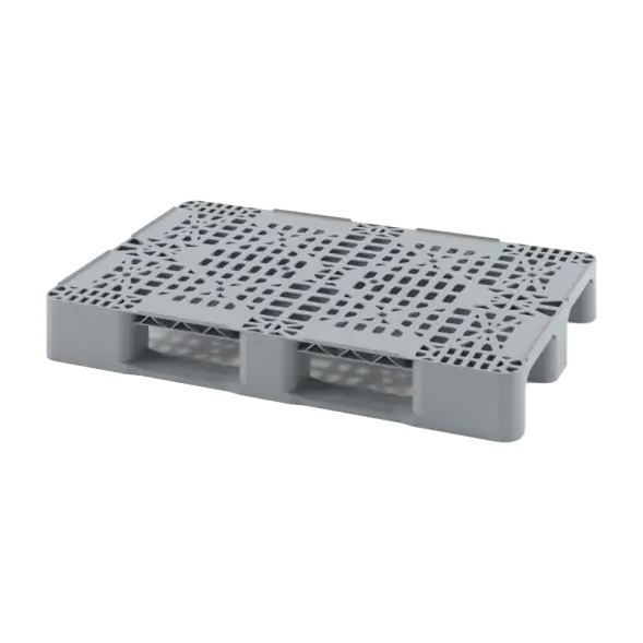 Универсальный перфорированный пластиковый поддон 1200х800 на трёх полозьях