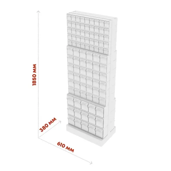 Стойка двусторонняя напольная Стелла-техник 406-05-06-03 (600х380х1650)