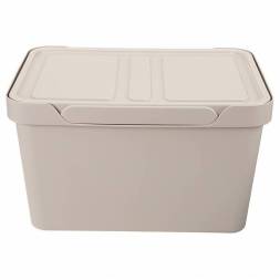 Ящик с крышкой универсальный Luxe, 18л, светло-бежевый