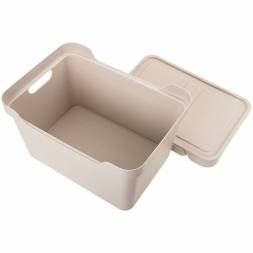 Ящик с крышкой универсальный Luxe, 18л, светло-бежевый