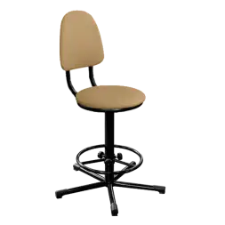 Кресло на винтовой опоре бежевое КР02 каркас черный [10643]