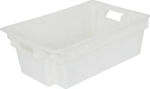 Ящик пластиковый сплошной, 600x400x200 мм, 35 л, белый [206]