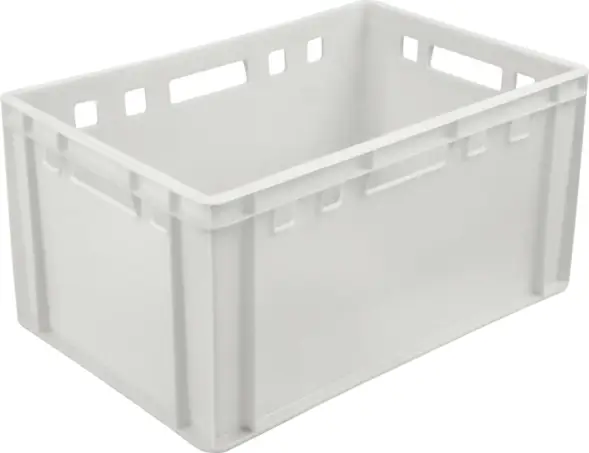 Ящик пластиковый морозостойкий сплошной, 600x400x300 мм, 61 л, белый [210-1 м]