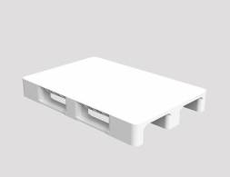 Паллет (поддон) пластиковый сплошной на 2-х полозьях, 1200х800х150 мм, белый [02f.105F.10]