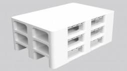 Паллет (поддон) пластиковый сплошной на 2-х полозьях, 1200х800х150 мм, белый [02f.105F.10]