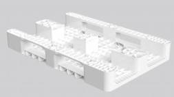 Паллет (поддон) пластиковый сплошной на 2-х полозьях, 1200х800х150 мм, белый [02f.105F.10]