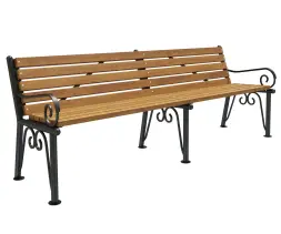 Скамейка стальная «Узоры» 3,0 м (3 опоры)