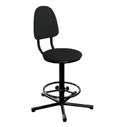 Кресло на винтовой опоре черное КР02 каркас черный [10647]