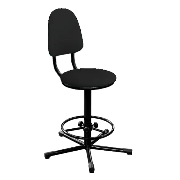 Кресло на винтовой опоре черное КР02 каркас черный [10647]