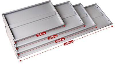 Полка для стеллажей окрашенная СТФ, 1200x300 мм, RAL 7035 [КГ028906]