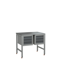 Верстак на колесах 1000 с 2 тумбами с 3 выдвижными ящиками [17150]