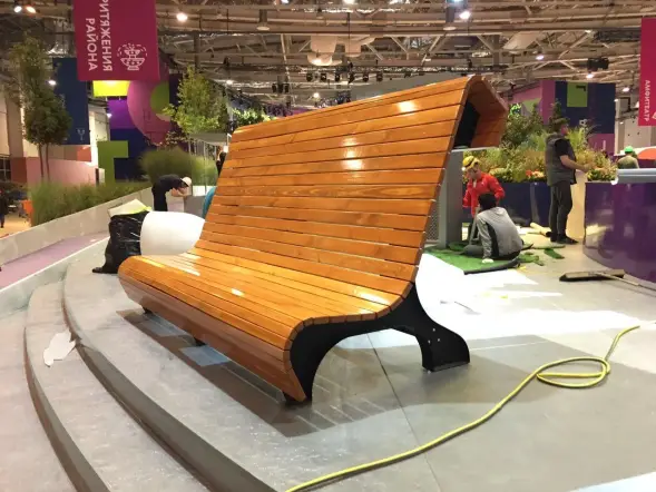 Скамейка стальная «Сафари» 2,5 м (3 опоры)