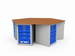 Верстак ДВК с 6 тумбами WOKER PRO 6005.2500