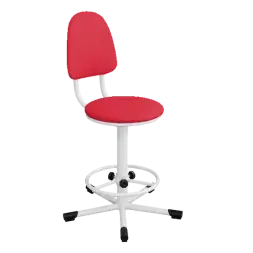 Кресло на винтовой опоре красное КР02 каркас белый [10651]